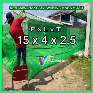 Keramba Raksasa - Keramba ikan waring Kasa Hijau siap pakai ukuran raksasa 15x4x25