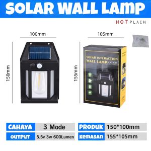 Lampu Dinding Solar Sensor Gerak/Lampu Taman Solar Lampu Tenaga Surya