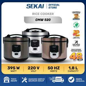 SEKAI Rice Cooker / Penanak Nasi Magic Com Penghangat Nasi 3 in 1 / Stainless Body 1.8L - CMW 520 LS