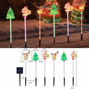 MUNCHX Stake Mounted Solar Christmas Lights Waterproof Decorative Christmas Stake Light Festive LED Lawn Landscape Lamp Outdoor Garden