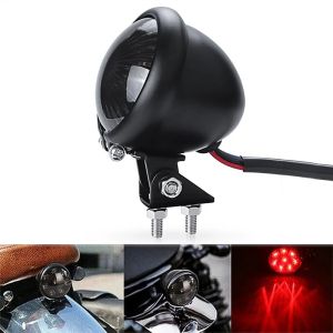 8 LED 12V Retro Motorcycle LED Tail Light Rear Brake Stop Lamp Round Smoke Tail Light For Chopper Cafe Racer Cruiser