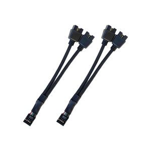 USB2.0 9pin Cáp chia nylon bện che chắn mở rộng cho PC bo mạch chủ Cổng đôi mở rộng