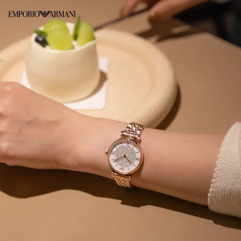 Emporio Armani Watch Women s All Sky Star Series Quartz Fashion Diamonds Women s Watch Rose Gold Gift for Girlfriend AR11244 Lazada Singapore