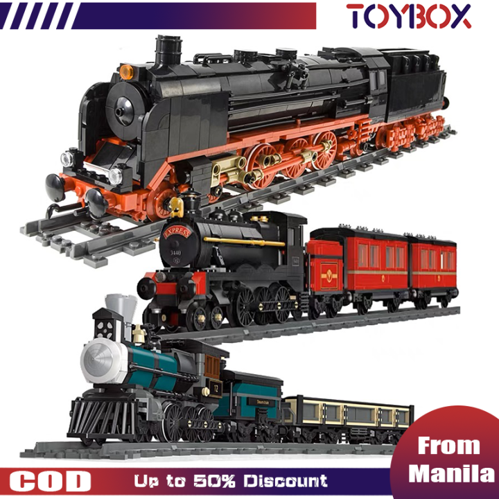 Steam Train Building Blocks For Lego Kids Play Trains Railway Sets