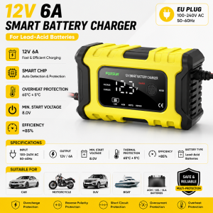 【Local shipping】DEKES 12V6A motorcycle battery charger car battery smart charger multi -battery repair device