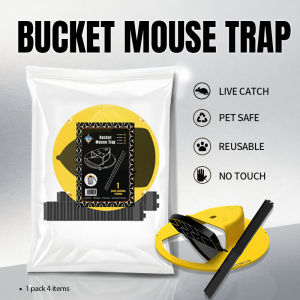 1 Set Bucket-Style Flip Mouse Trap | Bucket Lid + Flip Cover + Mouse Ramp Combo | Fits Regular Buckets | Large Capacity for Multiple Mice