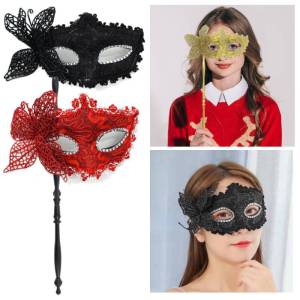 Halloween Side Butterfly Mask Handheld Mask Masquerade Ball Mask