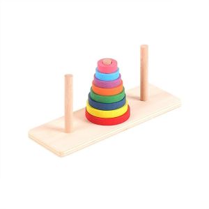 Mainan Donat Susun Kayu Menara Donat Hanoi Tower Donat Montessori Toy Mainan Edukasi Anak