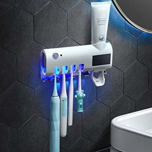 Luckylkh Toothbrush Holder with UV Sterilizer and Automatic toothpaste Dispenser