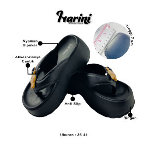 Sandal Wedges Labubu Jelly Platform Wanita 8cm Wedges Heels Jepit Murah Import Balance V258-A2