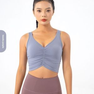 HUIESON บราทรงสปอร์ตสตรีที่มีการออกแบบ Ruched สำหรับการออกกำลังกายและโยคะ