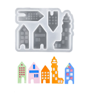 Sturdy Silicone Hollow House Adornment Mold Perfect For Crafting Delicate European Style Hollow House Decorations
