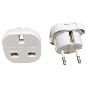 2 Piece EU To British Plug Converter Safety Valves Protections Heat Resistant Portable Adapter For Global Traveler