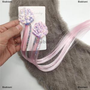 [COD] Biubiuni Cô Gái Nàng tiên cá Tóc Giả Kẹp tóc đuôi ngựa trẻ em cầu vồng vỏ tóc Clip tóc mở rộng đầy màu sắc tóc giả Twist braider Phụ kiện tóc