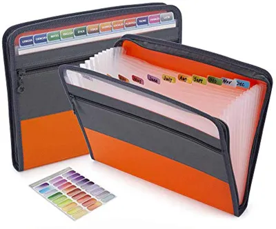 Folder A4 Portable Organ File Bag 13 Multi-Layer Expandable Desktop Accordion Folder File Box Two-in-one New Test Paper Storage Stationery for Office/Business/School