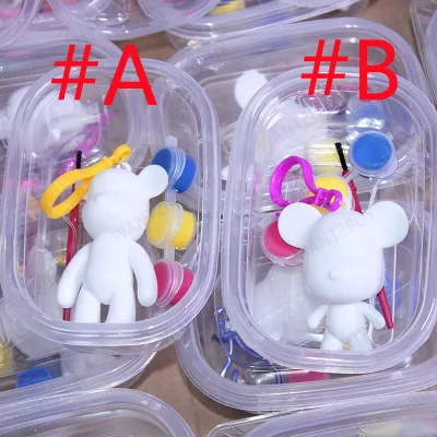 DIY Fluid Bearbrick Mini Bear Paint Handmade Kids Toys Education Art Material Liquid Keychain Party Gift 手工创意 流体暴力熊涂鸦钥匙扣