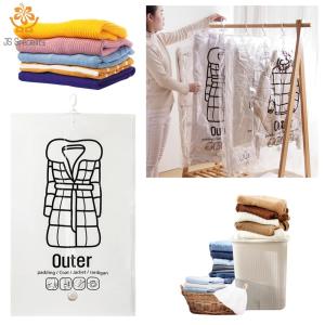 【New Arrival】 Vacuum Compression Storage Bag for Clothes Hanging Wardrobe Organizer with Easy Zip Closure Large Capacity