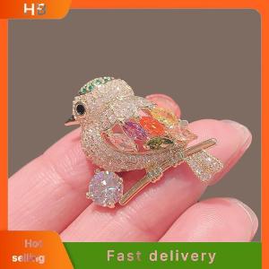 HB New Fashion Bird Brooches For Women Girls Crystal Rhinestone Brooches Pins Shiny Animal Badges Jewelry For Lady