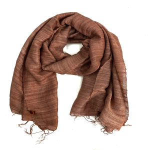 Khăn quàng cổ chất liệu đũi 100% silk màu nâu mềm mại & ấm áp dùng cho cả nam và nữ