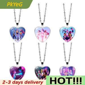 PkYeG KPop Demon Hunters Heart Necklace - Rumi Zoey Mira Anime Film Alloy Jewelry Pendant For Fans Gifts