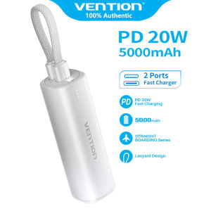 Vention 5000mAh Sạc Dự Phòng 20W PD - Thiết Kế Gradient Màu Độc Đáo - Dây Treo Tiện Lợi - 2 Cổng Vào (Type-C/Lightning) - Sạc Nhanh Cho iPhone Android - Hàng Chính Hãng