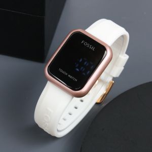 Box Exclusive Jam Tangan Fos Digital Persegi Rose VA-845HA / Jam Tangan Fashion Wanita Tali Rubber Diameter 35 cm