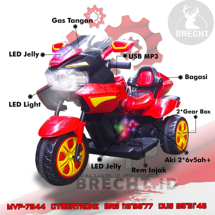 (Gojek/Grab) Mainan Anak Motor Aki MVP 7344 Cybertone