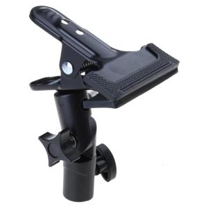 Heavy Duty Metal Clamp Holder Reflector Metal Clip Mount 1/4 "to 3/8" Light Stand Mounting for Flash LED Light Umbrella Bracket