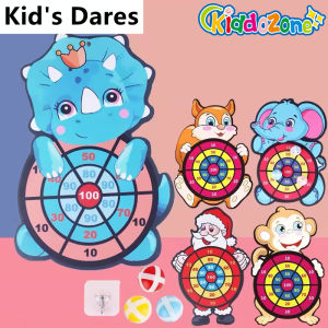 KiddoZone Dart Board Toy Kids Sticky Ball Game Cartoon Pattern Ball Toys Parent-child Interaction Elephant Sucker Ball Throwing Target ball Toy Gifts for Boys Girls