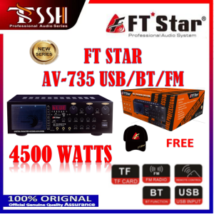 NEW FTstar Amplifier AV-735 USB/BT/FM Amplifier Karaoke with USB and Bluetooth