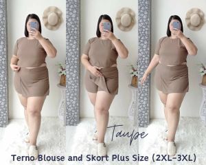 Blouse Terno Skort Coords With label and tag ( Plus Size ) 2XL to 3XL