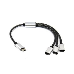 Portable USB C Male to 3 USB C Female Splitter USB Y Splitter Cable Type C Hub for Type C Devices Gaming Handle