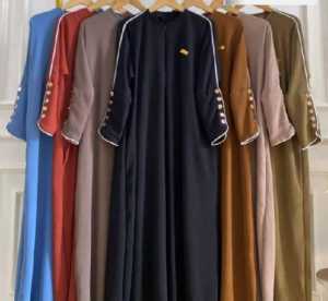 Abaya Turkey Basic Habibah Premium Gamis Plain Umroh Daily Abaya Kancing Dress Gamis Batwing Oversize Crinkle Inara Button