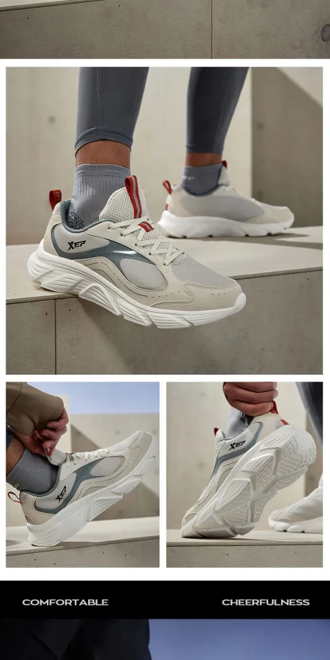 XTEP Running Shoes Men Mesh Surface Breathable Amortization Cotton