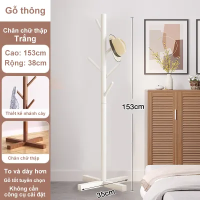 BMZAR Gỗ Rắn Cây Treo Quần Áo Bằng Gỗ Treo Áo Khoác Phụ Kiện Trang trí Phòng Khách Chịu lực 300KG