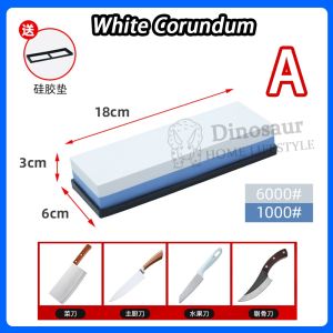 🇸🇬 ReadyStock - Whetstone Premium Double-sided Sharpening Stone of White Corundum Whetstone Knife Sharpener with Anti-Slip Mat 磨刀石