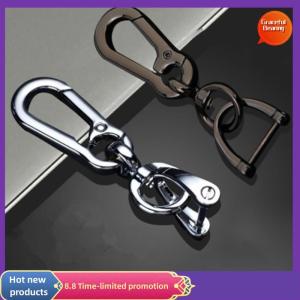 Graceful Car Keychain Classic Men Stainless Steel Keychain Waist Belt Clip Anti-lost Buckle Hanging Fashion Key Ring Car Decoration