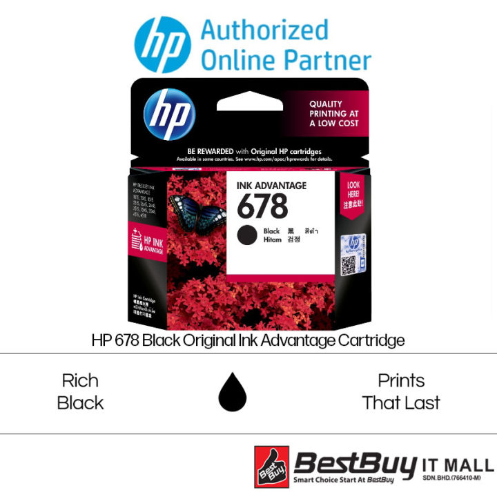 HP 678 Tricolor / Black Original Ink Advantage Cartridge Lazada