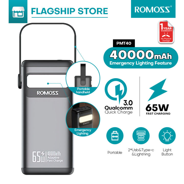 Romoss 40000mAh/60000mAh powerbank PEA40/PMT60 Laptop PowerBank 65Watts ...