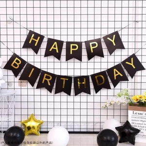 Dây Cờ Treo Chữ Happy Birthday Ánh Kim Nhà Bo Trang Trí Tiệc Sinh Nhật Đủ Màu Chất Liệu Giấy Cao Cấp