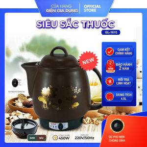 Siêu sắc thảo dược nam bắc đa năng Gali 3.3 lít 450w nấu canh dưỡng sinh cháo súp chè nhanh chậm theo nhu cầu tặng 2 vòng sứ giúp cô đặc nước Alate store