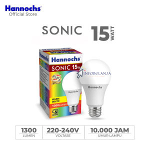 Bohlam Lampu LED Hannochs Sonic 15 Watt Bolam Rumah Cahaya Putih CDL SNI
