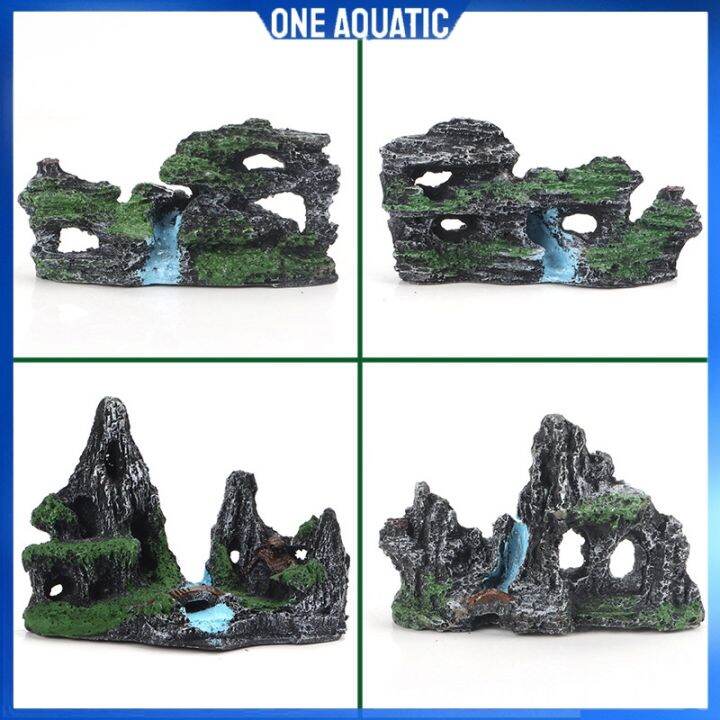 Mountain View Aquarium Rockery Home Craft Ornament Resin Decorations ...