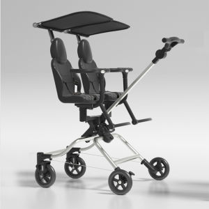 Double Stroller- Quick Self Standing Fold Adjustable Handlebar All Wheel Suspension 360 ° rotation 6-48 months