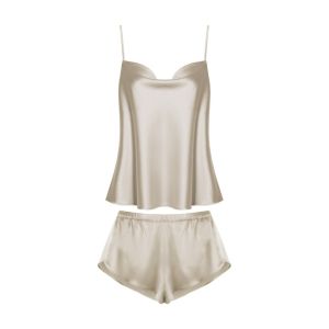 SCIROCCO Ice Silk Sling Satin Silk Pajamas V-neck Sleeveless Two Piece Nightwear Comfortable Home Clothes Sleepwear Sets Summer Female