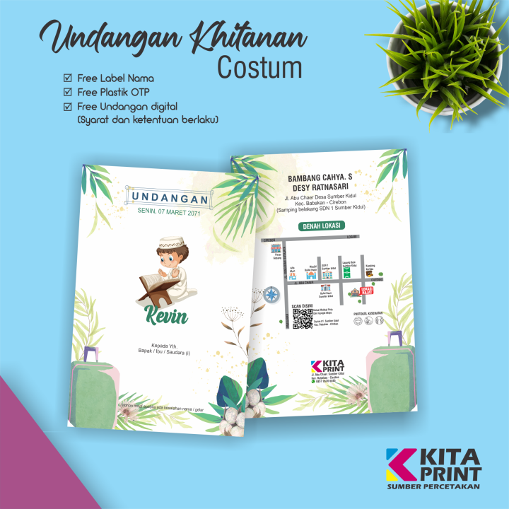 [100 Pcs] Promo Undangan Walimatul Khitan Terbaru Desain Simple Unik
