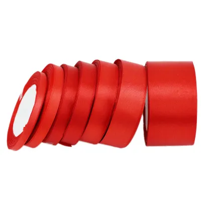 20M 0.6cm-10cm Red Satin Ribbon Solid Fabric Ribbons Roll for Valentines Day Crafts Chair Sash Gift Wrapping Invitation Cards Floral Hair Bows Party Wedding Car Decoration