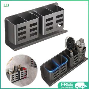 COD [Free Shipping] Aluminum Toothbrush Holder Waterproof Multifunctional Bathroom Shelves Wear Resist Electric Shaver Storage Rack Comb Brush Hair Dryer Organizer