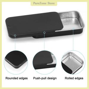 [PureZone] Tinplate Box Slide Lid Push Pull Box Drawer Balm Box Portable Box Mini Aromatherapy Jar Candy Small Iron Box Gift Box
