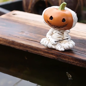 Resin Halloweens Bandages Pumpkin Fishing Figurine Decoration For Home Office Party Eerie Festival Display